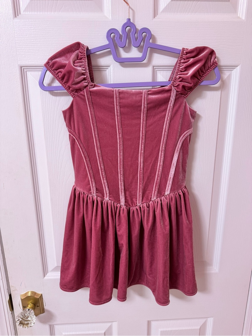 Sleeping Beauty/Aurora bound  Velvet Puff Sleeve Party Dress